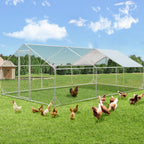 AECOJOY Grand poulailler métallique, enclos à poules, cage à poules métallique à accès facile