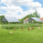 AECOJOY Grand poulailler métallique, enclos à poules, cage à poules métallique à accès facile