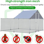 AECOJOY Grand poulailler métallique, enclos à poules, cage à poules métallique à accès facile