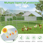 AECOJOY Grand poulailler métallique, enclos à poules, cage à poules métallique à accès facile