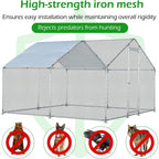 AECOJOY Grand poulailler métallique, enclos à poules, cage à poules métallique à accès facile