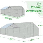 AECOJOY Grand poulailler métallique, enclos à poules, cage à poules métallique à accès facile