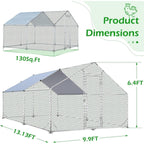 AECOJOY Grand poulailler métallique, enclos à poules, cage à poules métallique à accès facile