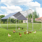 AECOJOY Grand poulailler métallique, enclos à poules, cage à poules métallique à accès facile