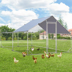 AECOJOY Grand poulailler métallique, enclos à poules, cage à poules métallique à accès facile