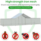 AECOJOY Grand poulailler métallique, enclos à poules, cage à poules métallique à accès facile