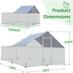 AECOJOY Grand poulailler métallique, enclos à poules, cage à poules métallique à accès facile