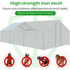 AECOJOY Grand poulailler métallique, enclos à poules, cage à poules métallique à accès facile