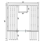 Sauna en barrique ALEKO en pin finlandais blanc pour 6 à 8 personnes avec chauffe-eau électrique UL - 88L x 73W x 79H pouces