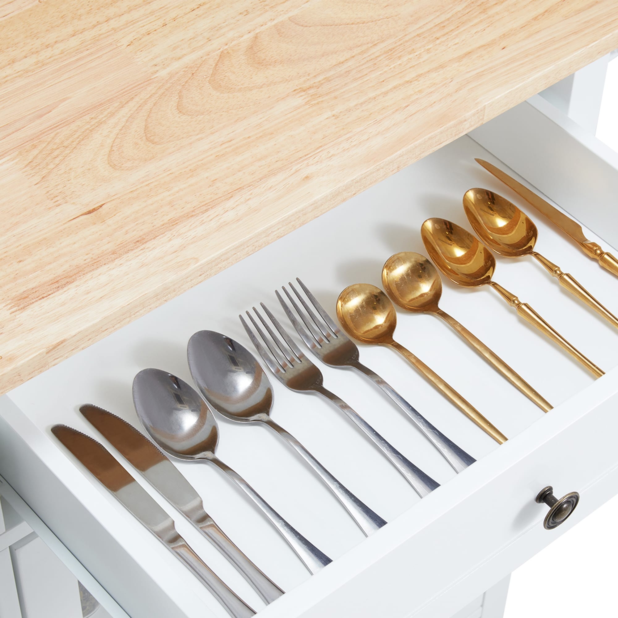 AVAWING 42 - Chariot de cuisine roulant avec îlot central et rangement pour four à micro-ondes