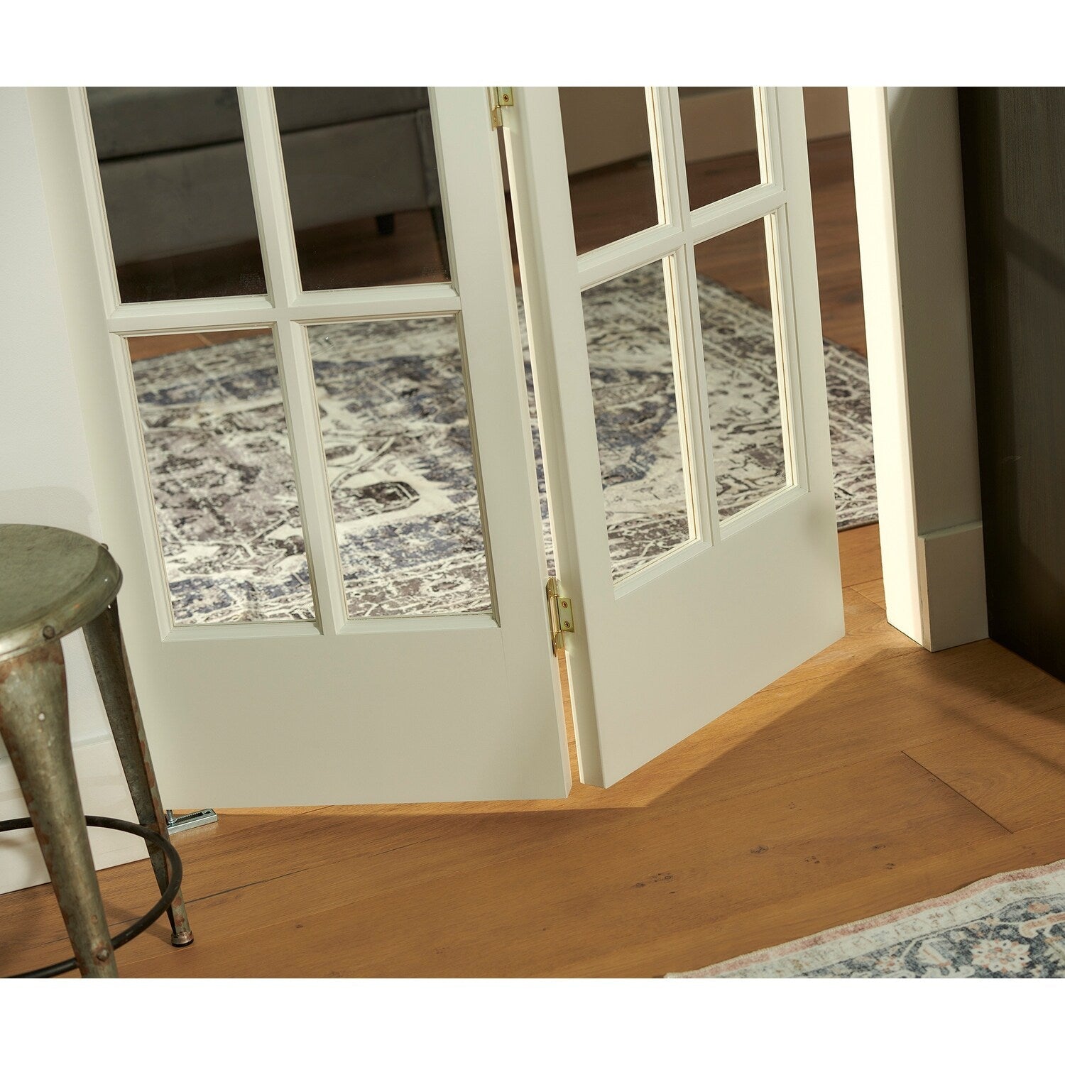 Porte pliante en pin non fini à carreaux de verre traditionnelle AWC de 76 cm (30 pouces)