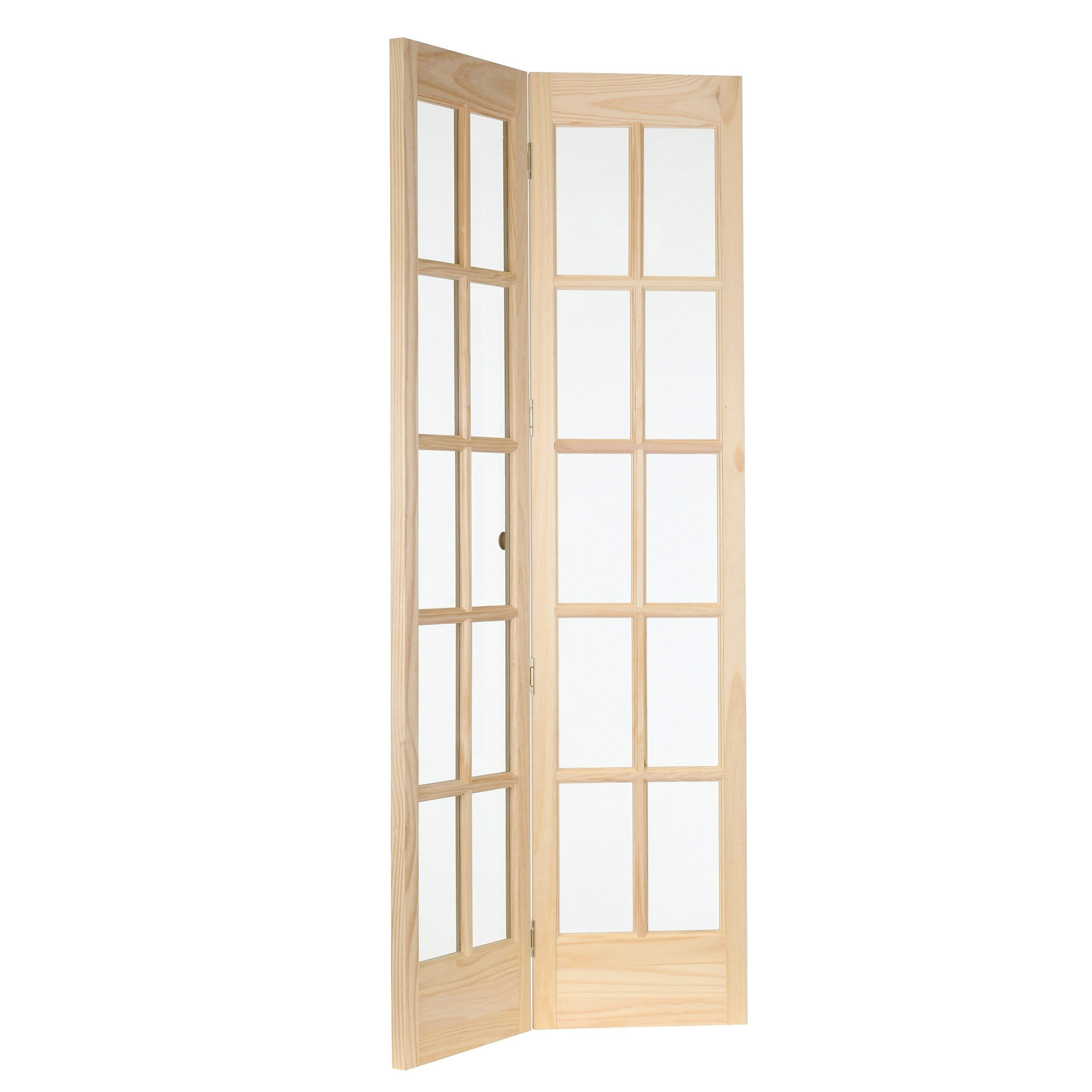 Porte pliante en pin non fini à carreaux de verre traditionnelle AWC de 76 cm (30 pouces)