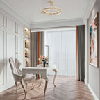 Suspension semi-encastrée Elvira à 8 lumières en forme de roue de charrette avec cristaux