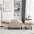 HOMYKA Fauteuil d'appoint avec dossier réglable et rangement intégré dans le repose-pieds