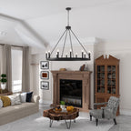 Suspension Acroma à 12 lumières, style ferme, en forme de roue de charrette de 40 pouces, avec certification UL - 40'' de diamètre x 138'' de hauteur