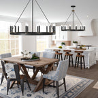 Suspension Acroma à 12 lumières, style ferme, en forme de roue de charrette de 40 pouces, avec certification UL - 40'' de diamètre x 138'' de hauteur