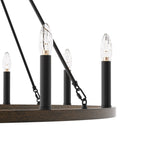 Suspension Acroma à 12 lumières, style ferme, en forme de roue de charrette de 40 pouces, avec certification UL - 40'' de diamètre x 138'' de hauteur