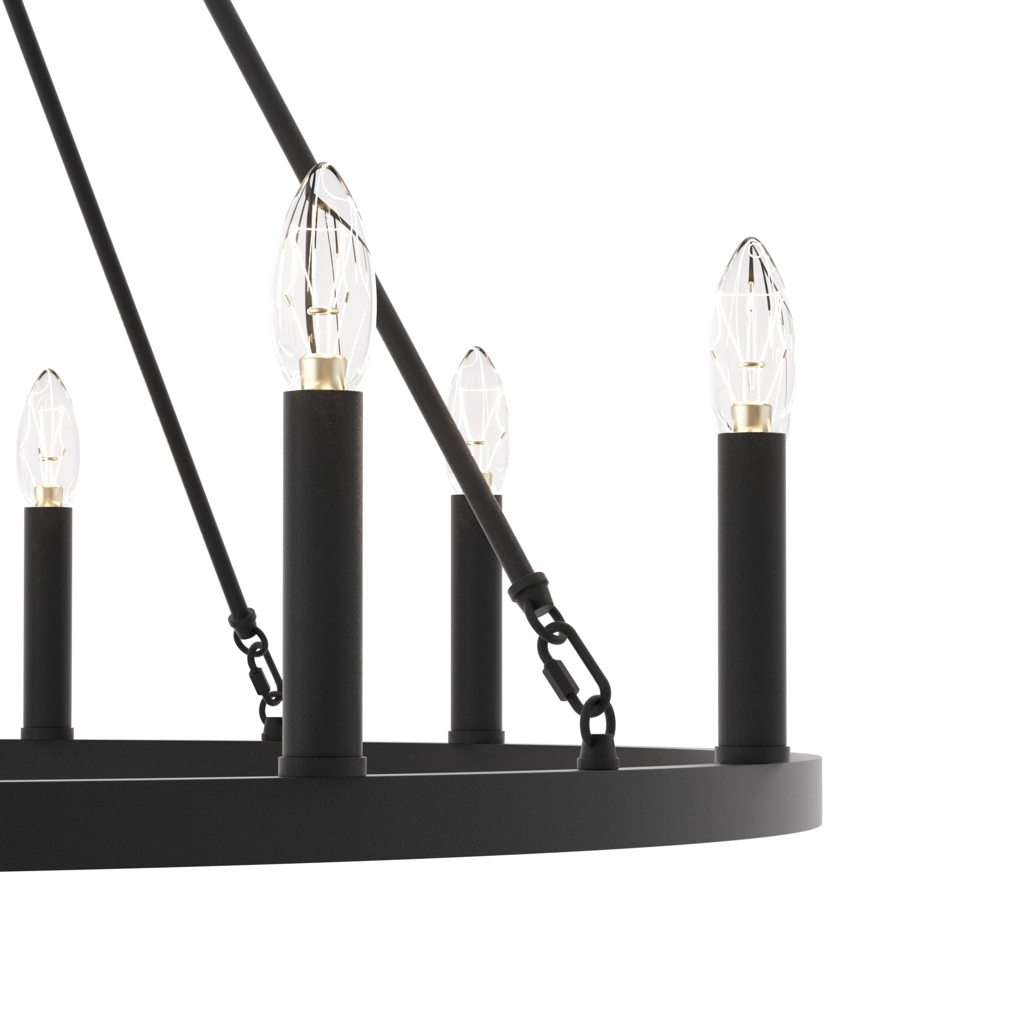 Suspension Acroma à 12 lumières, style ferme, en forme de roue de charrette de 40 pouces, avec certification UL - 40'' de diamètre x 138'' de hauteur