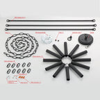 Suspension Acroma à 12 lumières, style ferme, en forme de roue de charrette de 40 pouces, avec certification UL - 40'' de diamètre x 138'' de hauteur