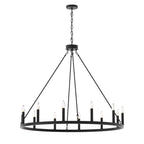 Suspension Acroma à 12 lumières, style ferme, en forme de roue de charrette de 40 pouces, avec certification UL - 40'' de diamètre x 138'' de hauteur