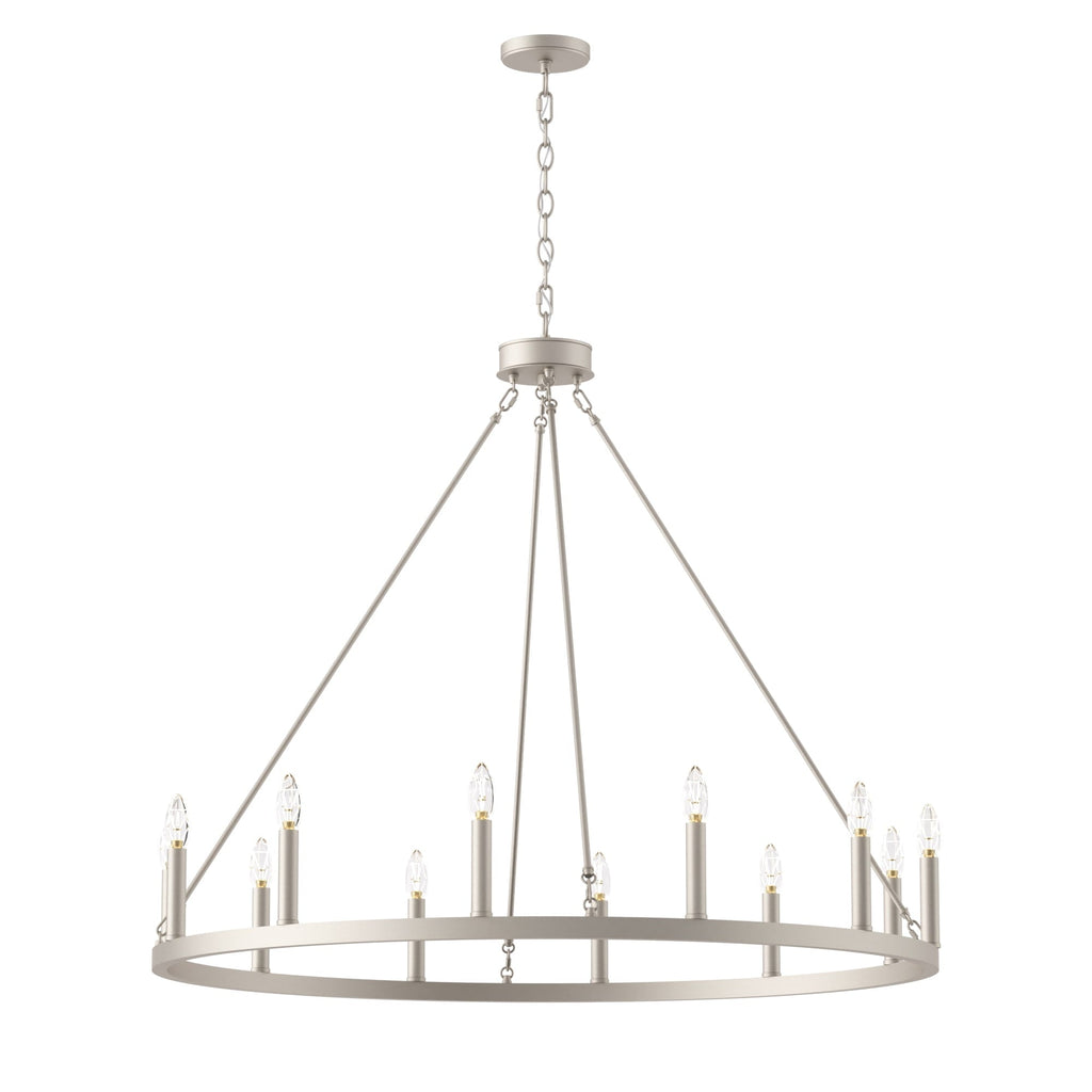Suspension Acroma à 12 lumières, style ferme, en forme de roue de charrette de 40 pouces, avec certification UL - 40'' de diamètre x 138'' de hauteur