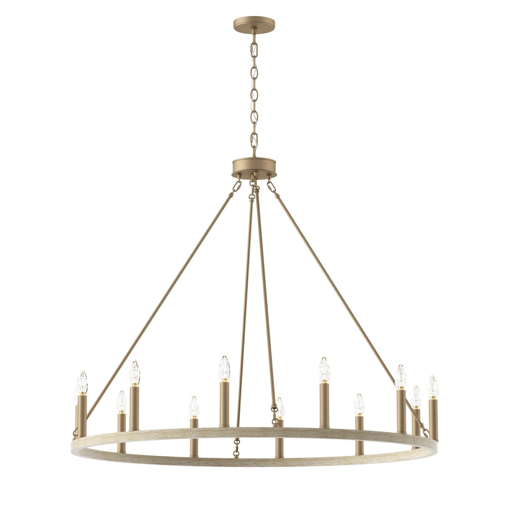 Suspension Acroma à 12 lumières, style ferme, en forme de roue de charrette de 40 pouces, avec certification UL - 40'' de diamètre x 138'' de hauteur
