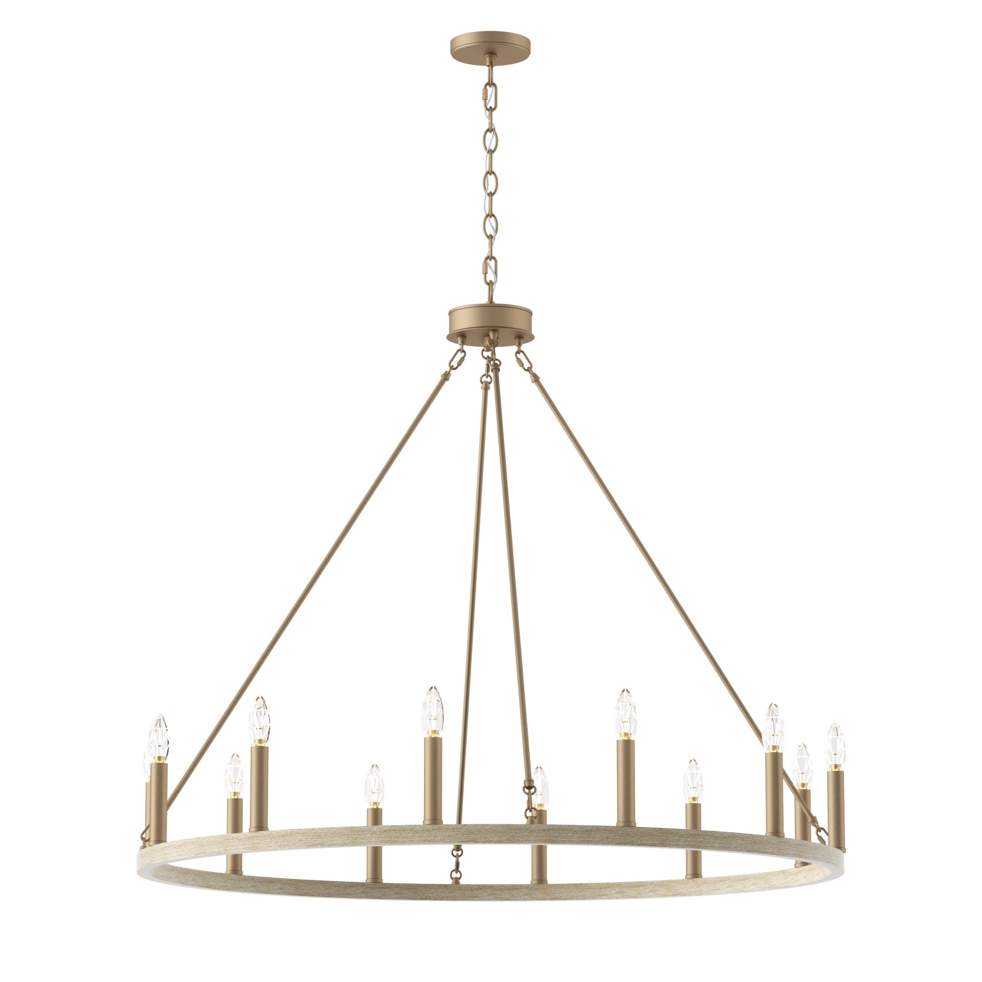Suspension Acroma à 12 lumières, style ferme, en forme de roue de charrette de 40 pouces, avec certification UL - 40'' de diamètre x 138'' de hauteur