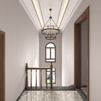 Luminaire Acroma à 20 lumières, style ferme moderne, en forme de roue de charrette ronde de 40 pouces, avec certification UL.