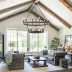 Luminaire Acroma à 20 lumières, style ferme moderne, en forme de roue de charrette ronde de 40 pouces, avec certification UL.