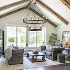 Luminaire Acroma à 20 lumières, style ferme moderne, en forme de roue de charrette ronde de 40 pouces, avec certification UL.