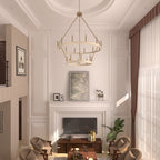 Luminaire Acroma à 20 lumières, style ferme moderne, en forme de roue de charrette ronde de 40 pouces, avec certification UL.