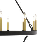 Luminaire Acroma à 20 lumières, style ferme moderne, en forme de roue de charrette ronde de 40 pouces, avec certification UL.