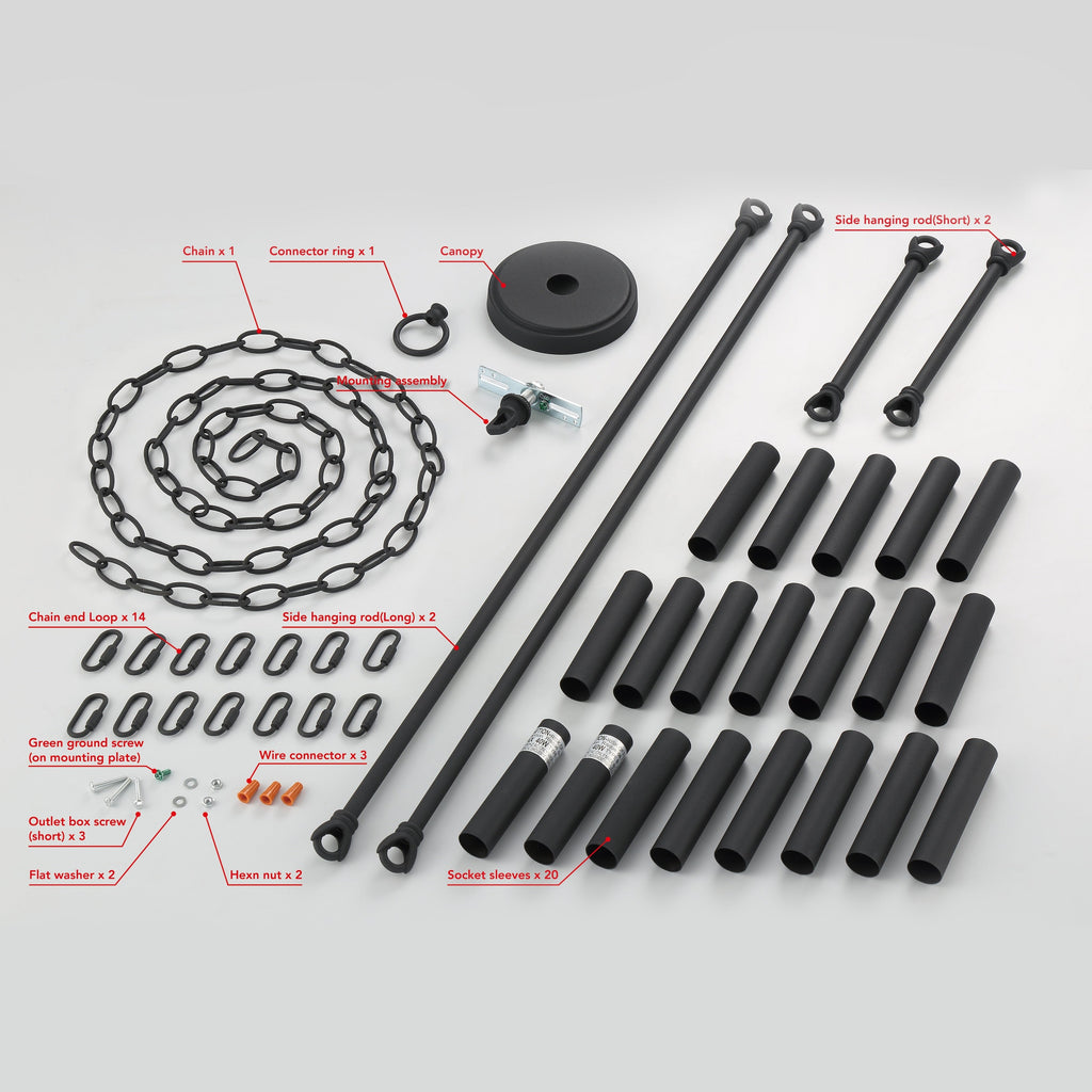 Luminaire Acroma à 20 lumières, style ferme moderne, en forme de roue de charrette ronde de 40 pouces, avec certification UL.