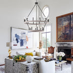 Luminaire Acroma à 20 lumières, style ferme moderne, en forme de roue de charrette ronde de 40 pouces, avec certification UL.