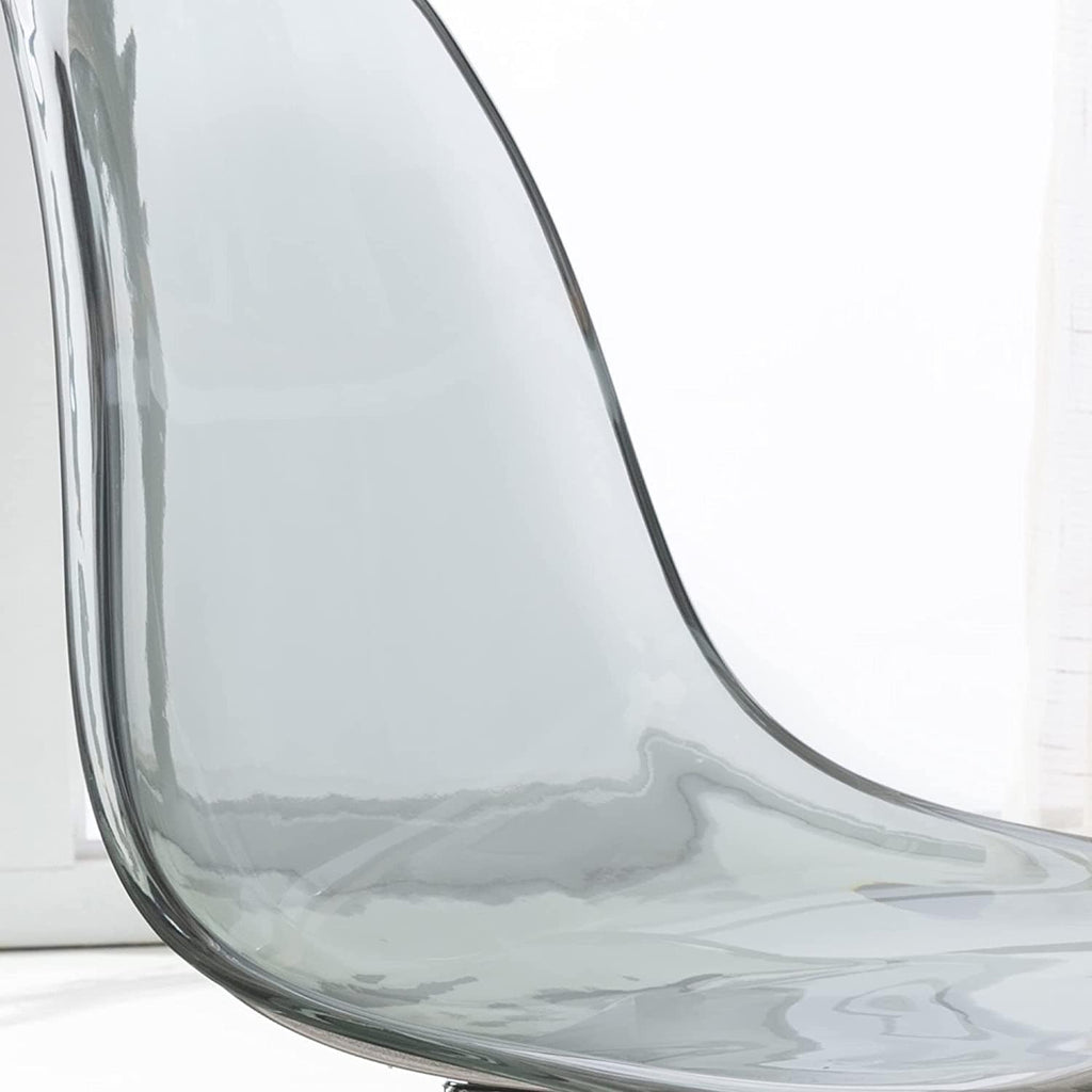 Chaise de bureau pivotante en acrylique, hauteur réglable, sans accoudoirs, sur roulettes, pour la maison.