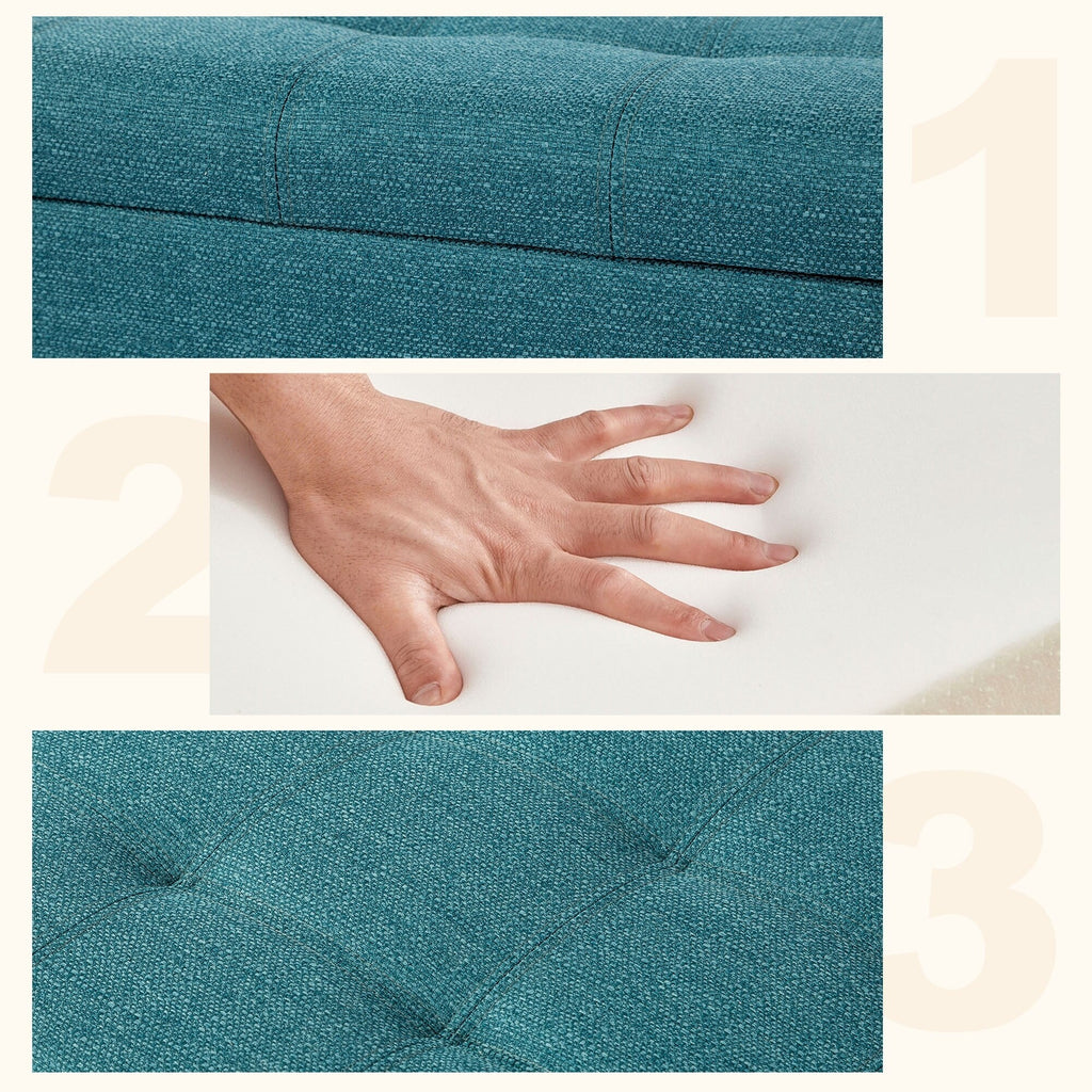 Tabouret-pouf de rangement en simili cuir Adeco 50