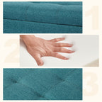 Tabouret-pouf de rangement en simili cuir Adeco 50