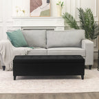 Tabouret-pouf de rangement en simili cuir Adeco 50