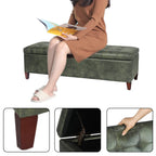 Tabouret-pouf de rangement en simili cuir Adeco 50