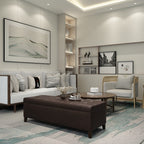 Tabouret-pouf de rangement en simili cuir Adeco 50