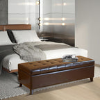 Tabouret-pouf de rangement en simili cuir Adeco 50