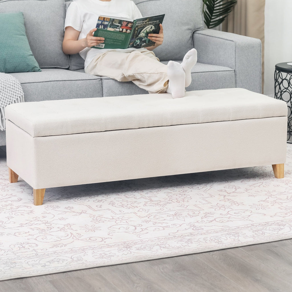 Tabouret-pouf de rangement en simili cuir Adeco 50