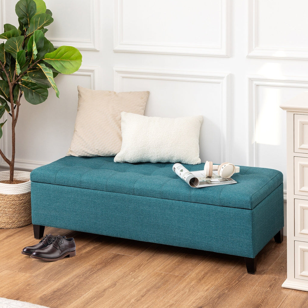 Tabouret-pouf de rangement en simili cuir Adeco 50