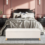 Tabouret-pouf de rangement en simili cuir Adeco 50