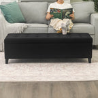 Tabouret-pouf de rangement en simili cuir Adeco 50