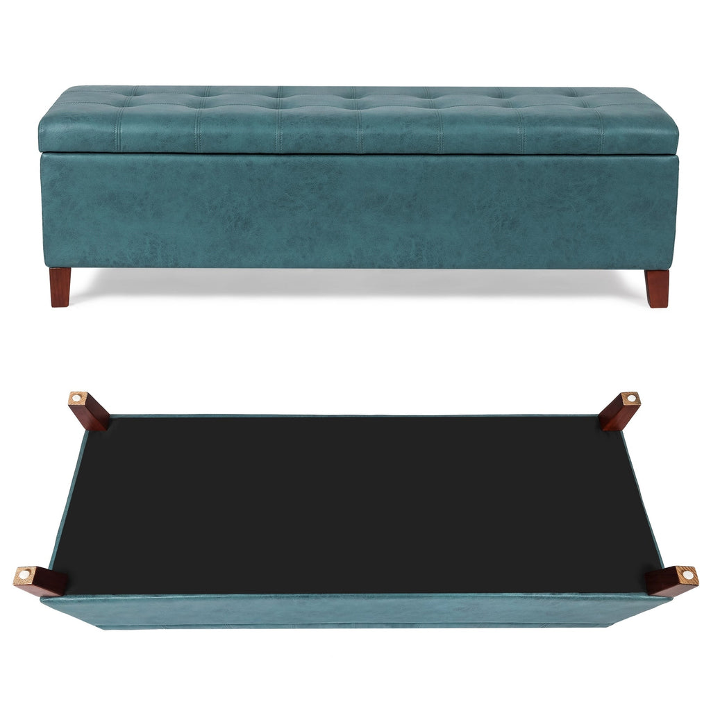 Tabouret-pouf de rangement en simili cuir Adeco 50