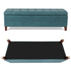 Tabouret-pouf de rangement en simili cuir Adeco 50