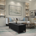 Tabouret-pouf de rangement en simili cuir Adeco 50