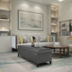 Tabouret-pouf de rangement en simili cuir Adeco 50