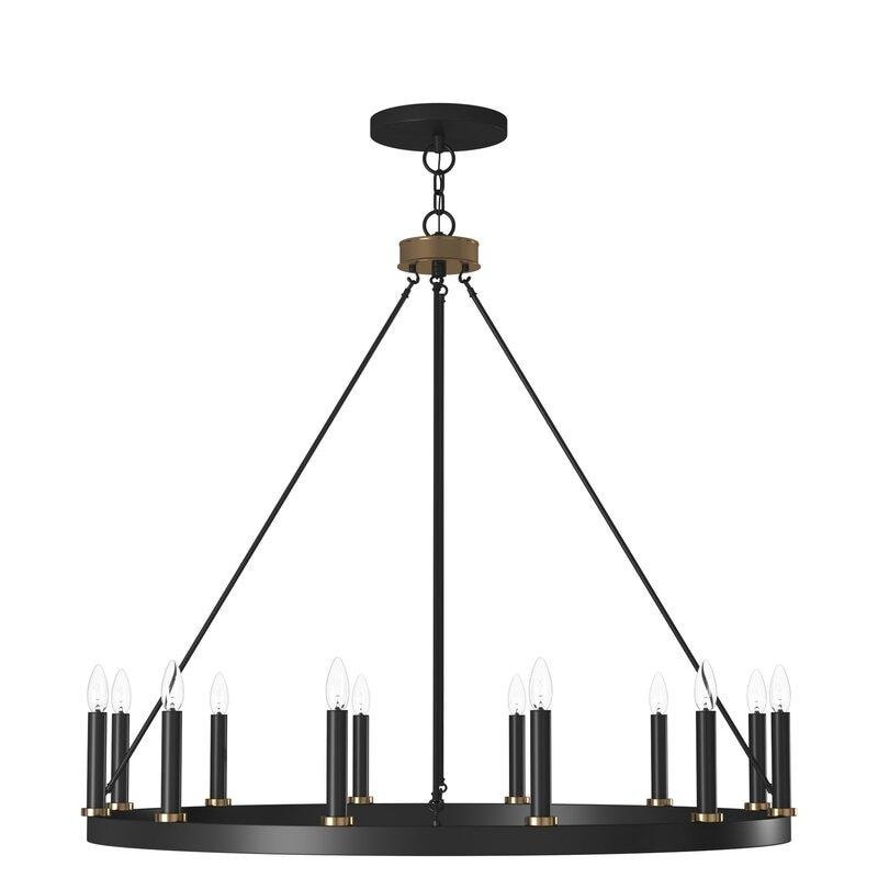 Suspension Acroma à 12 lumières, style ferme, en forme de roue de charrette de 40 pouces, avec certification UL - 40'' de diamètre x 138'' de hauteur